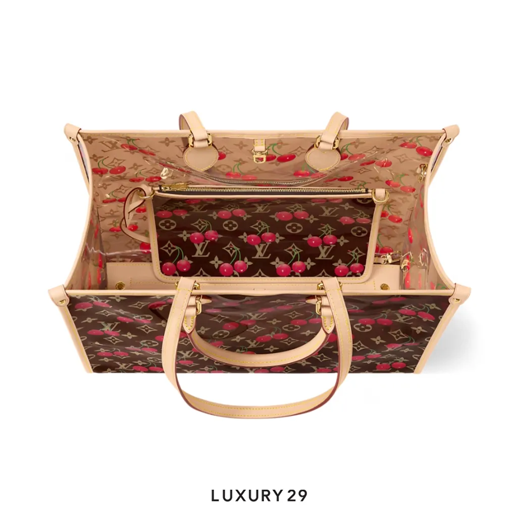 Louis Vuitton LV x TM - OnTheGo GM bag Monogram cherry crystal Brown(Large, Brown)