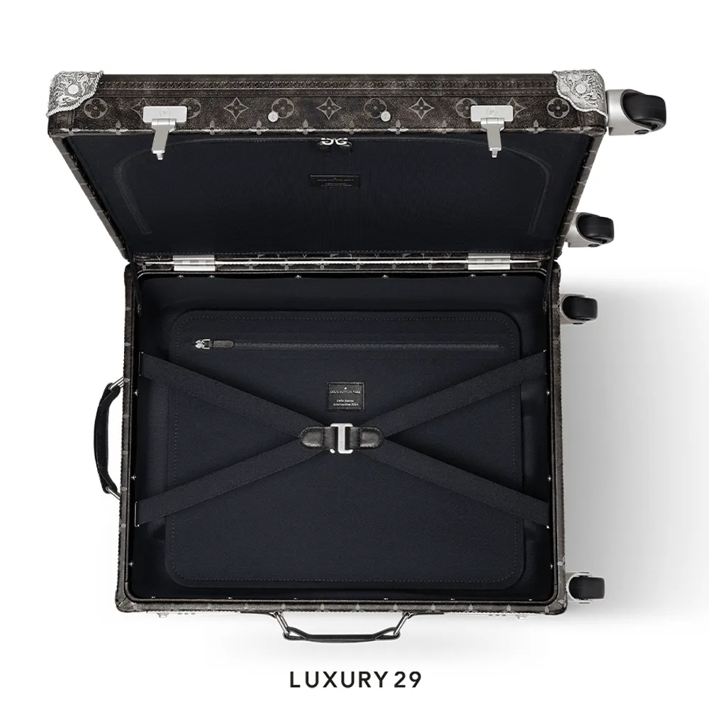 Louis Vuitton LV Rolling Trunk Bag Black(Large, Black)