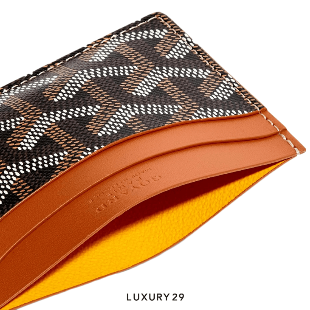 Goyard Saint-Sulpice Card Wallet Black & Tan(Small, Brown)