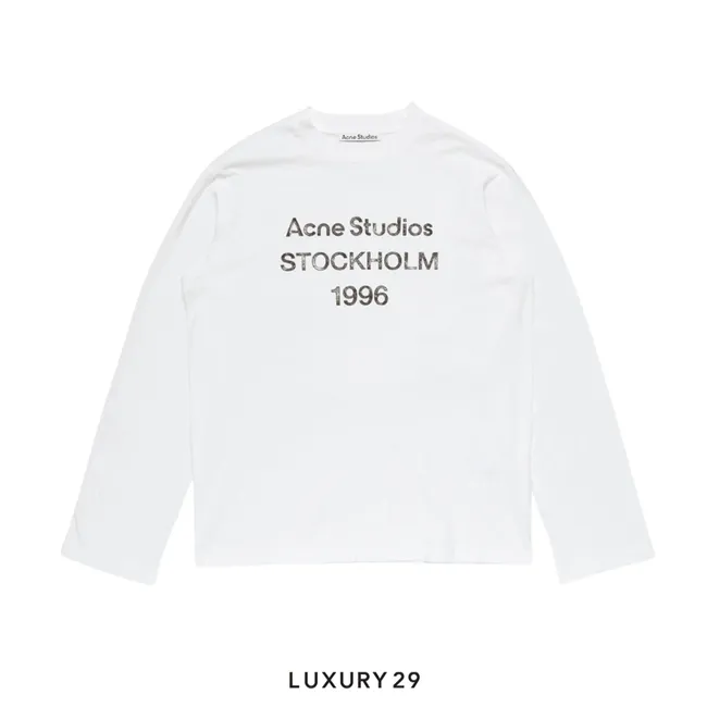 Acne Studios 1996 logo Long-sleeve crewneck t-shirt Off white