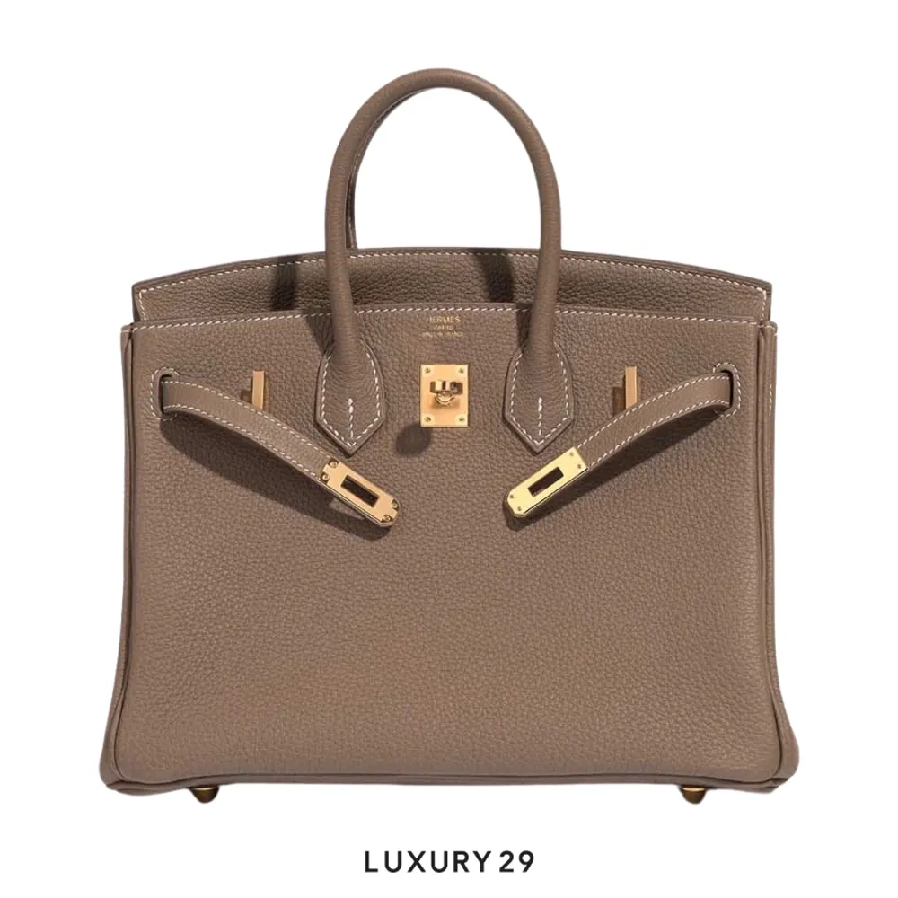 Hermes SAC Birkin 25 VEAU TOGO 18 Etoupe / W Stamp (2024)(Small, Brown)