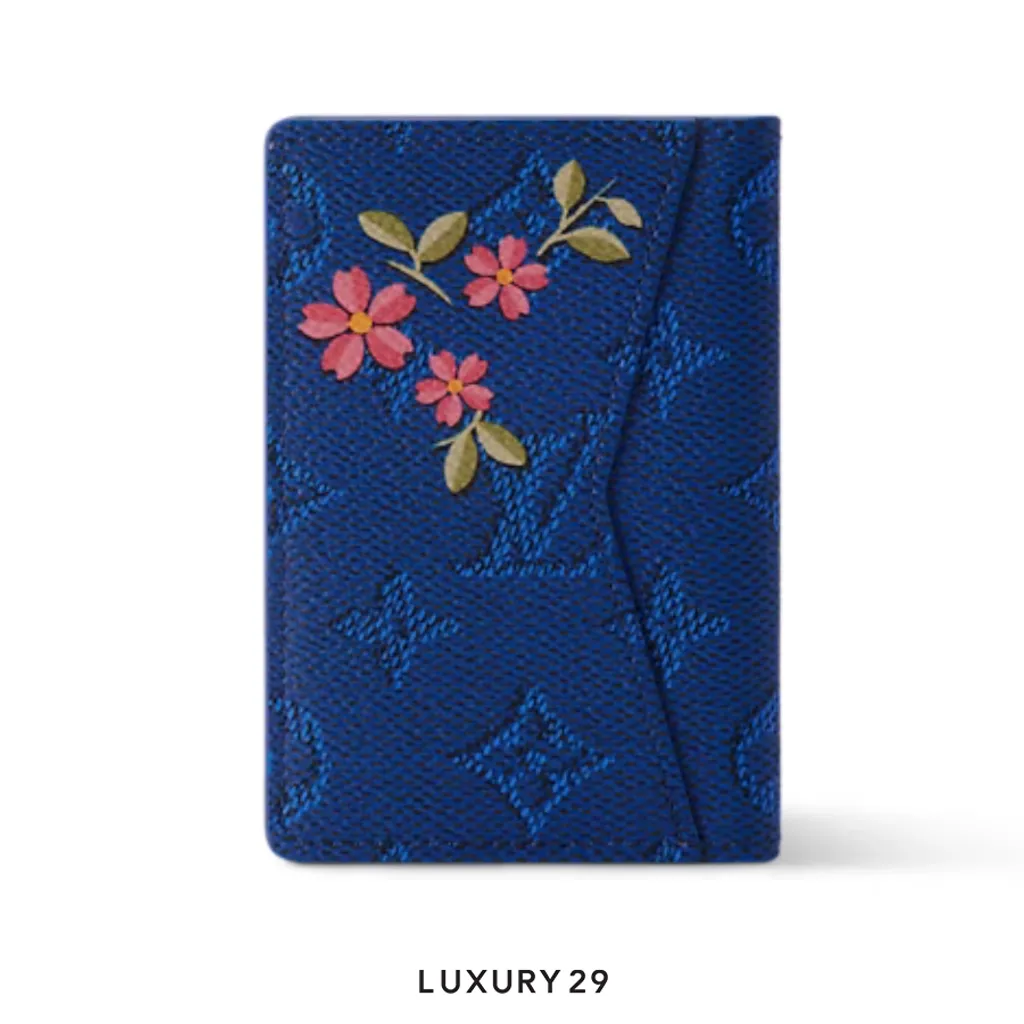 Louis Vuitton LV Pocket Organizer Wallet blue Monogram Canvas(Small, Blue)