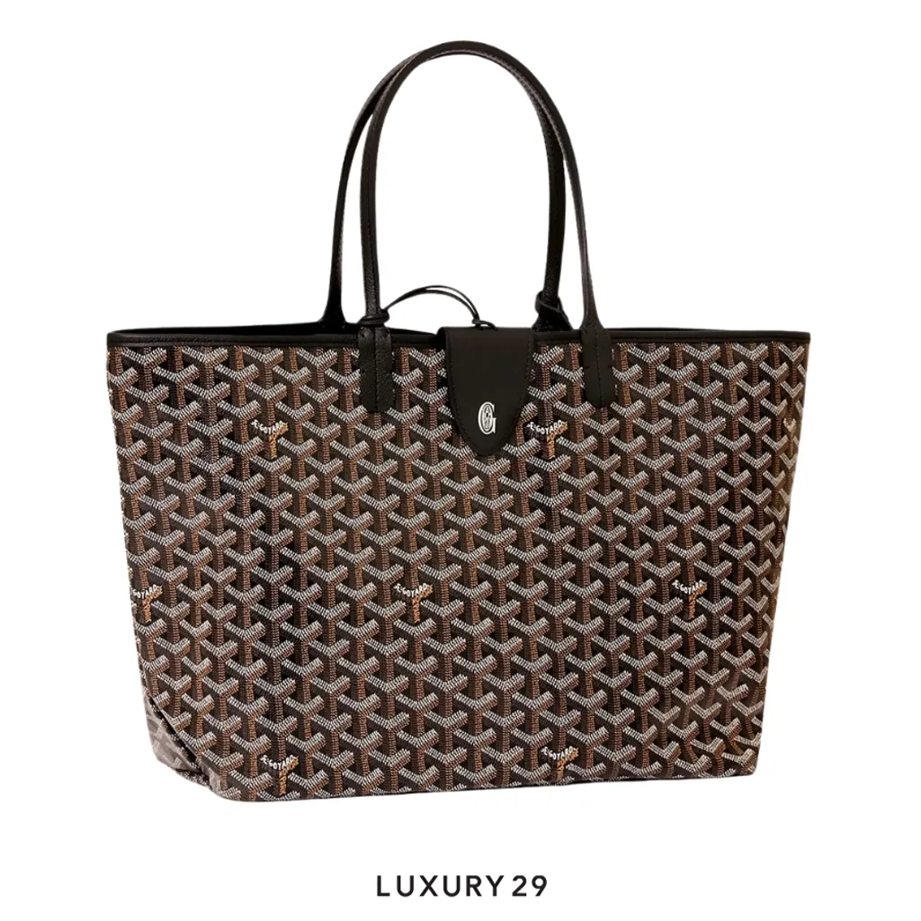 Goyard Saint Louis PM Bag with Croc Universal Black(Small, Black)