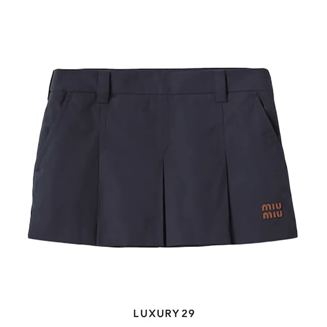 MIU MIU Panama cotton miniskirt Navy