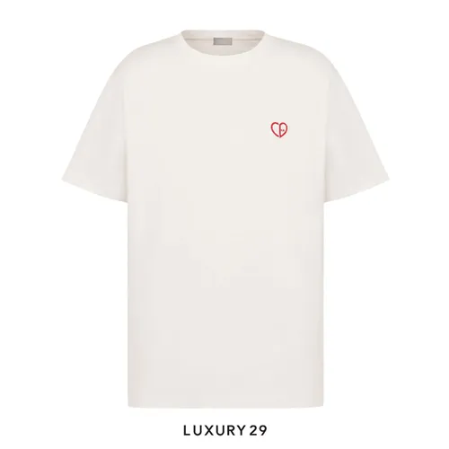 Dior Heart Relaxed-Fit T-Shirt Blanc