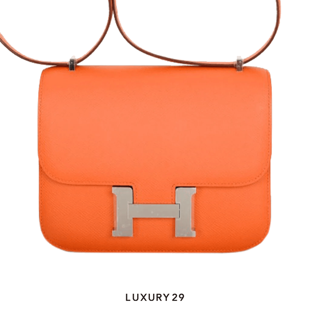 Hermes Constance 18 Mini Orange Togo Palladium Hardware(Mini, Orange)