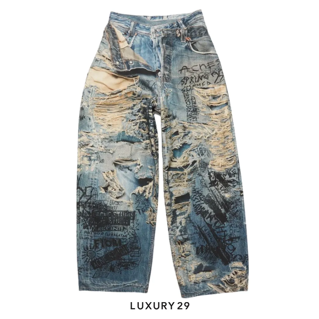 Acne Studio Super baggy fit jeans - 2023 Mid Blue(44, Blue)