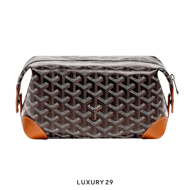 Goyard Bowling 25 Toiletry Bag Black & Tan