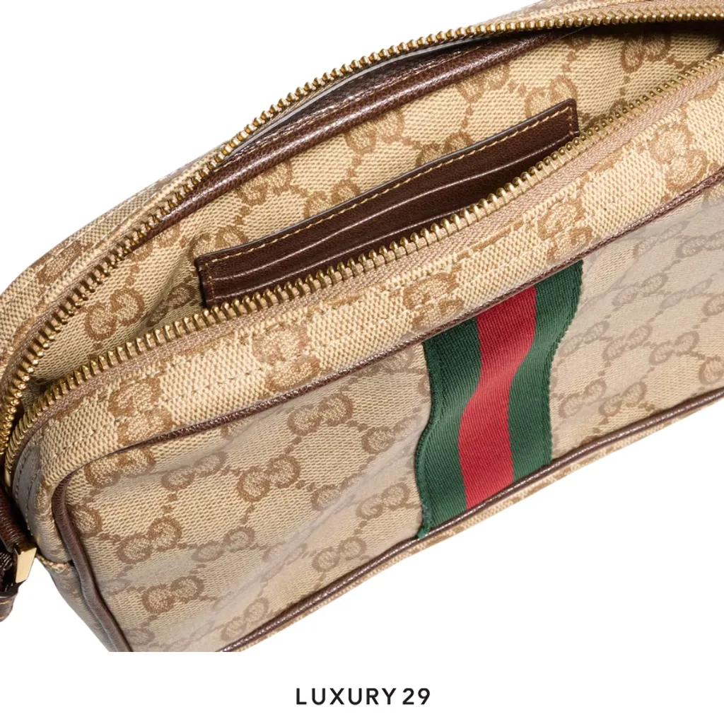 Gucci GG mini bag with Web Brown(Small, Brown)