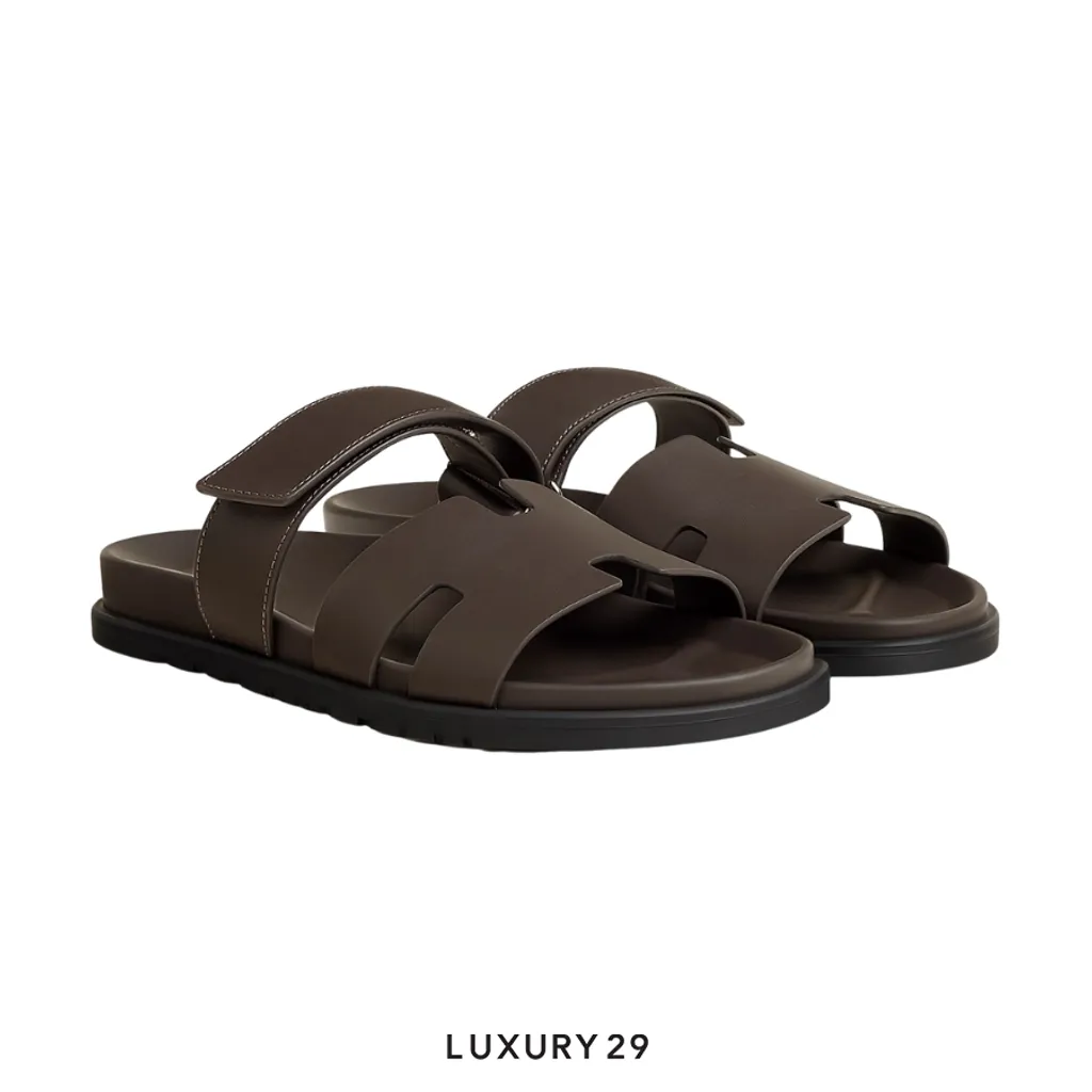 Hermes Sandle homme Crypre Veau Ecorce(44, Brown)