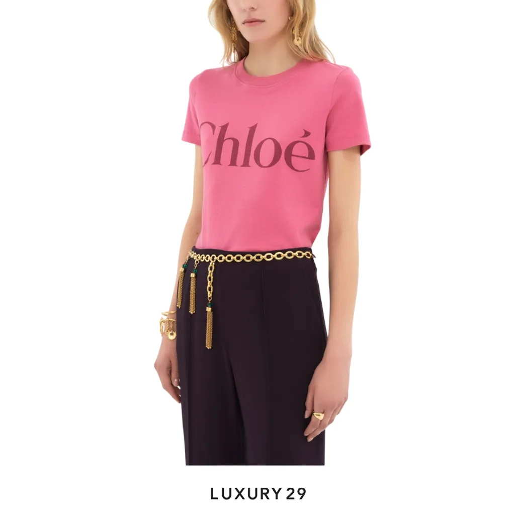 Chloe Baby fit logo T-shirt in cotton jersey Sweet Pink(S, Pink)