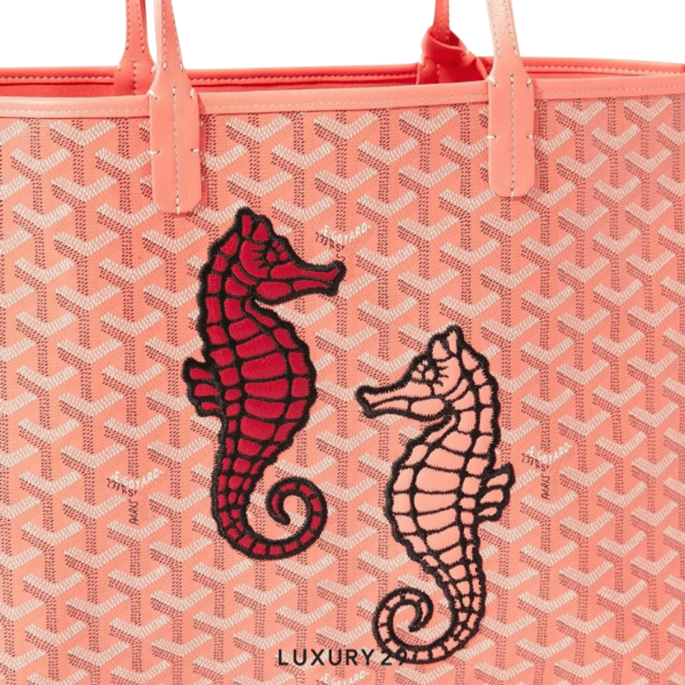 Goyard Anjou PM Seahorse Embroidery Coral(Small, Orange)