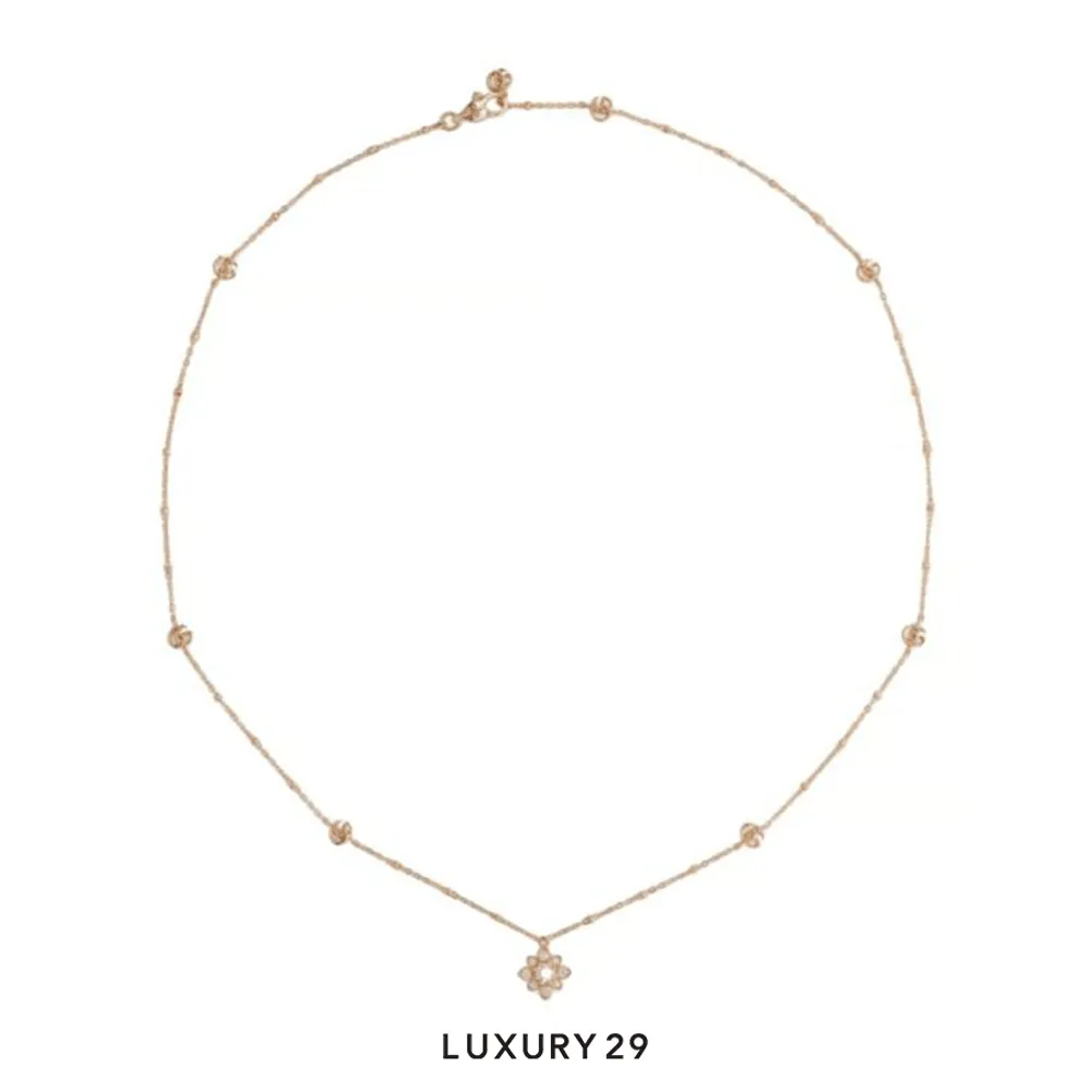 Gucci Flora 18k diamond necklace(Free Size, Gold)