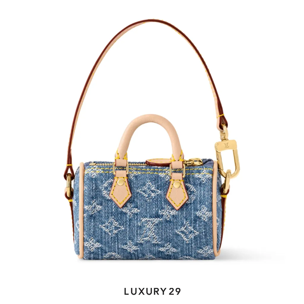 【LOUIS VUITTON x TM】Cherry Micro Speedy Denim Bag Charm LV x TM Micro Speedy Denim Cerise Bag Charm S00 - Women