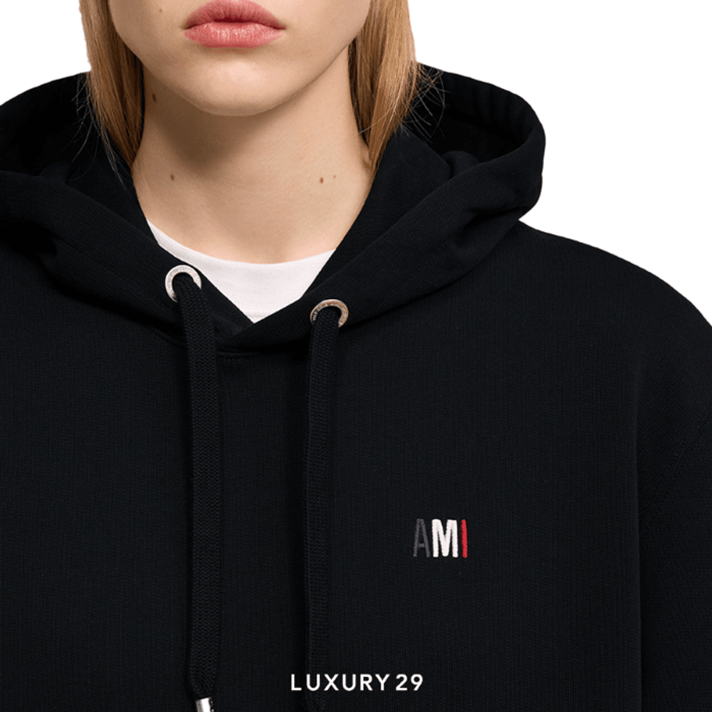 AMI BLEU BLANC ROUGE HOODIE BLACK(M, Black)