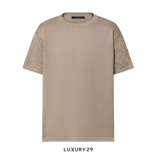 Louis Vuitton LV Short-Sleeved Cotton Crewneck Biege