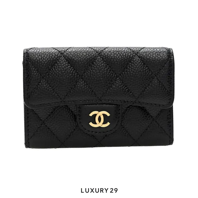 Chanel Classic Flap Card Holder Quilted Calfskin Silver hardware Black