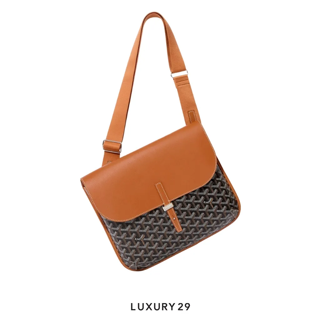 Goyard Coursier Messenger Bag Black Tan(Small, Brown)