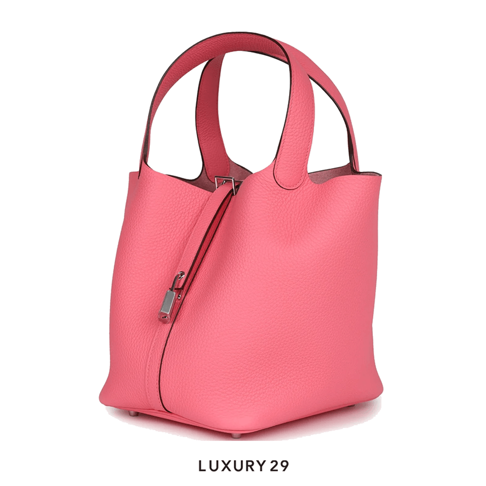 Hermes Picotin Lock 22 bag Rose Azalee Palladium Hardware(Medium, Pink)