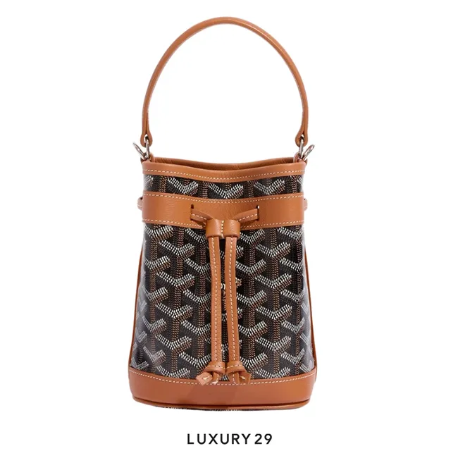 Goyard Petit Flot Mini bucket Bag Black & Tan