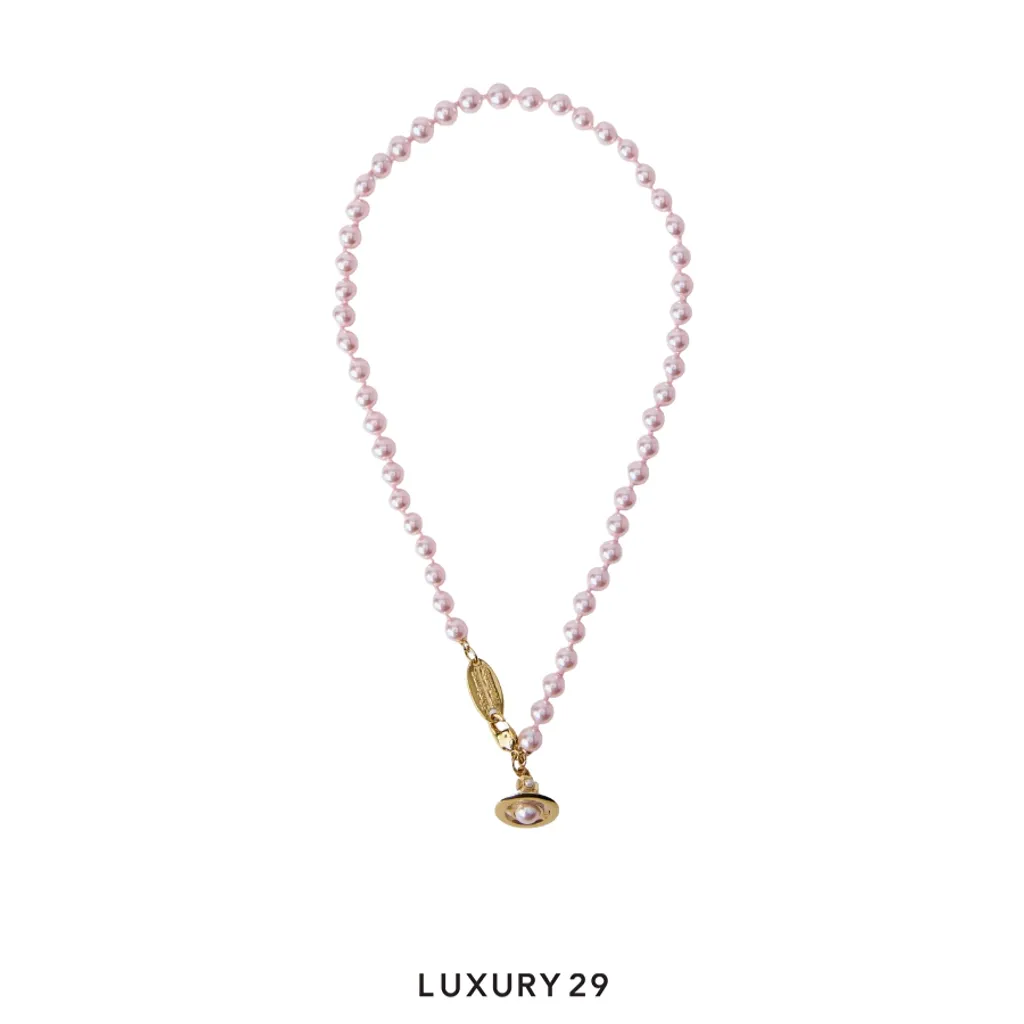 Vivienne Westwood Simonetta Pearl Necklace SS26 GO U Pink(Free Size, Pink)