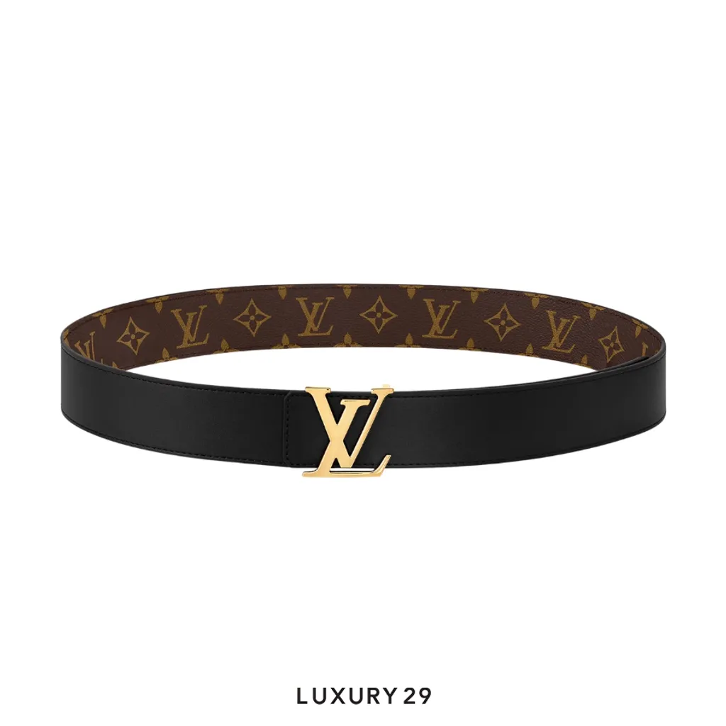 Louis Vuitton LV Initiales belt 40mm wide reversible Black(100cm)(40, Black)