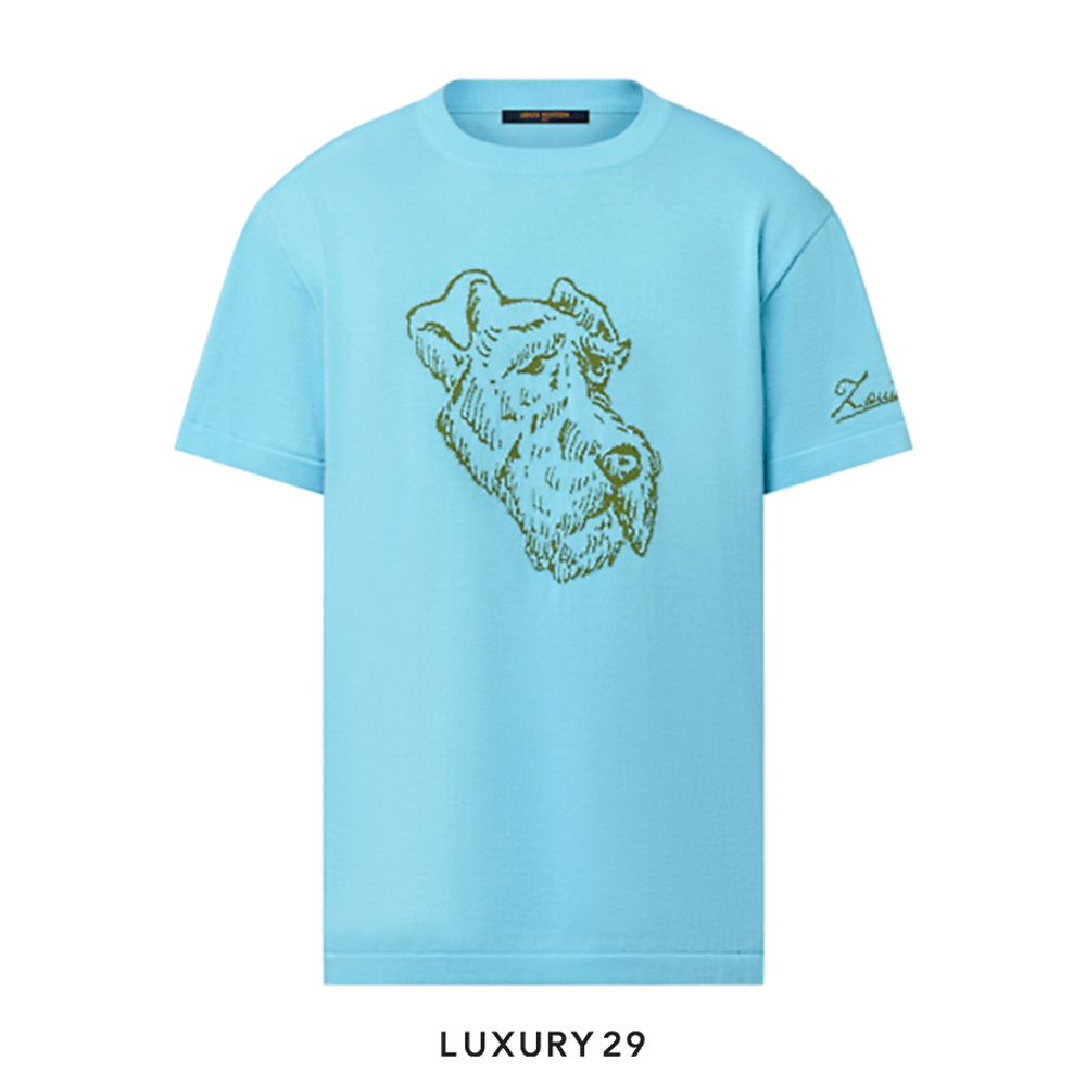 LV Graphic Short-Sleeved Crewneck(2XL, Blue)