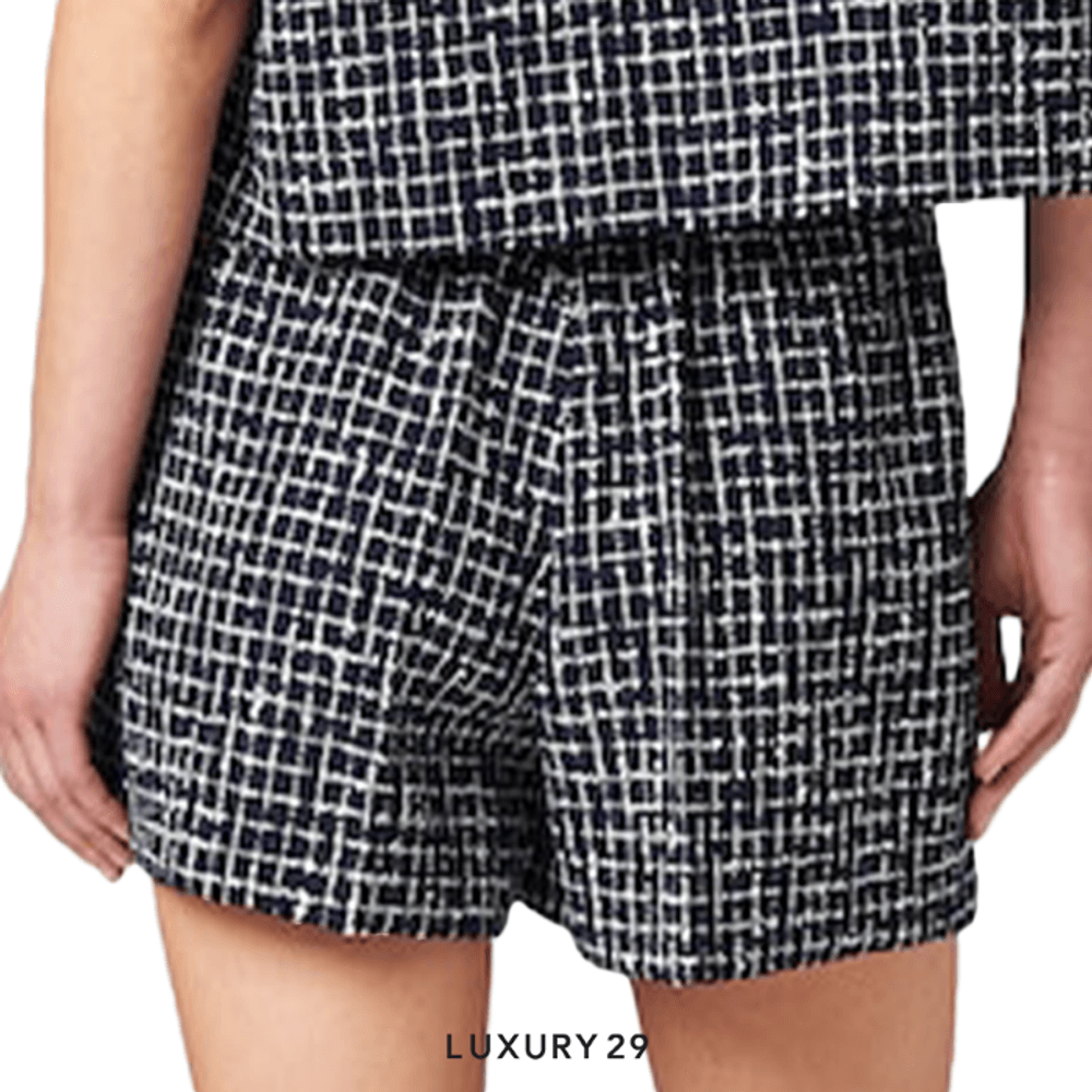 MIU MIU Checked tweed shorts Blue/Ivory(XS, Blue)