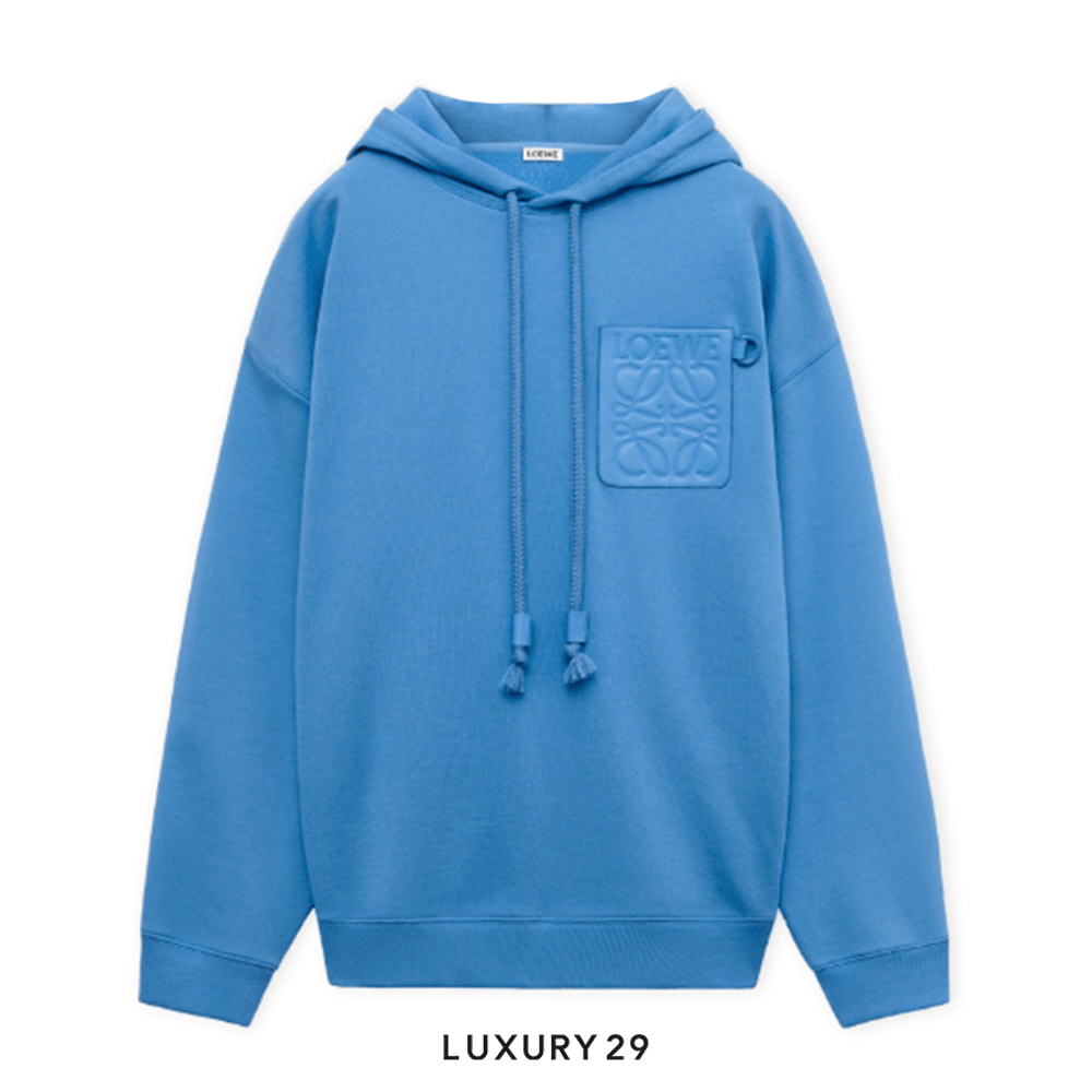 Loewe Relaxed fit hoodie in cotton Riviera Blue(M, Blue)