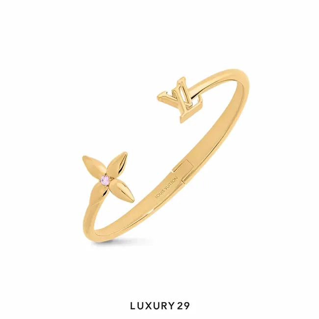 Louis Vuitton LV Louisette Signature Bracelet In Metal with gold-color finish