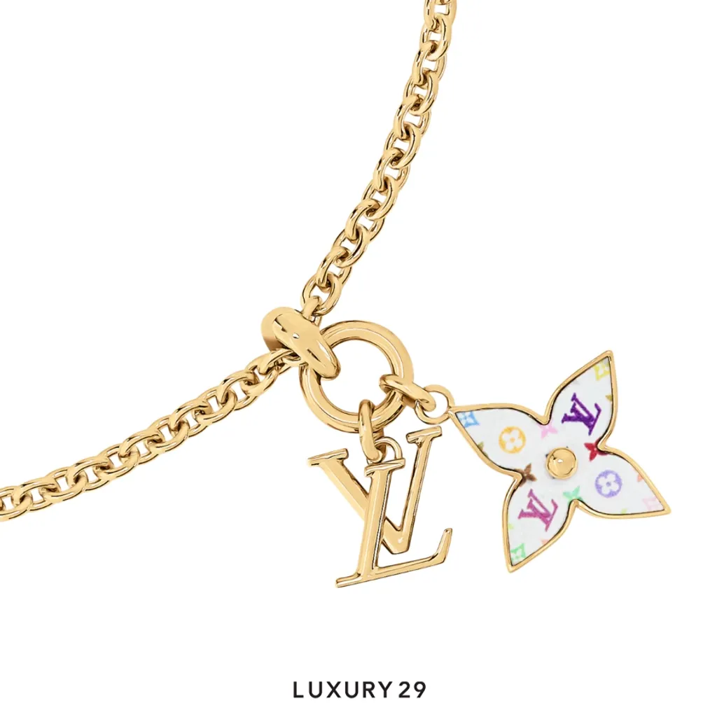 Louis Vuitton LV x TM - Monogram Multicolor Necklace Gold Metal(Free Size, Gold)