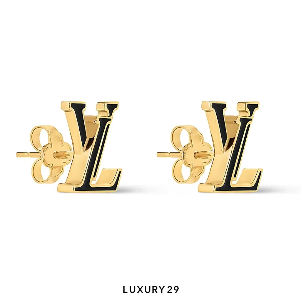 Louis Vuitton LV Iconic Enamel Earrings black enamel(Free Size, Black)