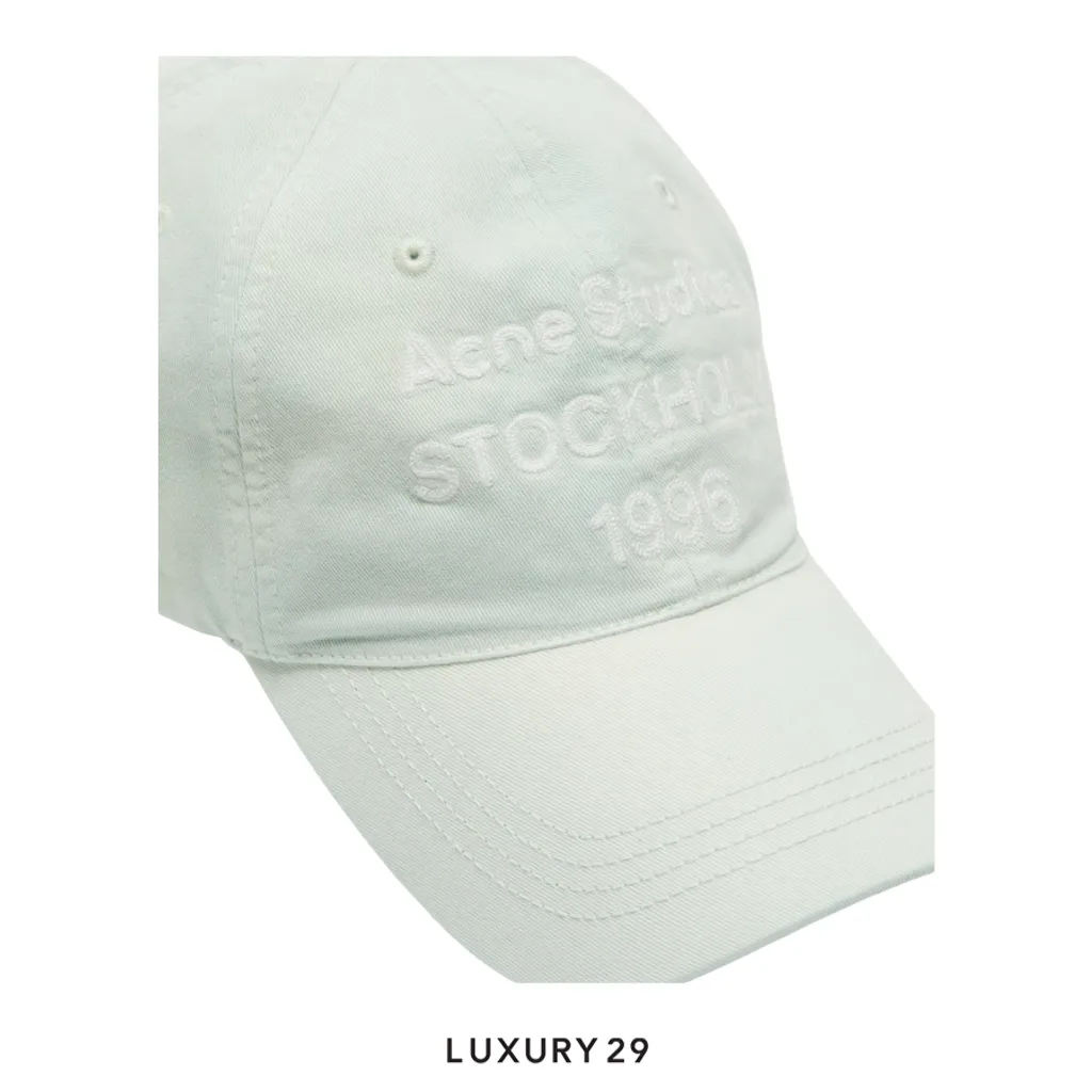 Acne Studios Embroidered logo cap Light Green(Free Size, Green)