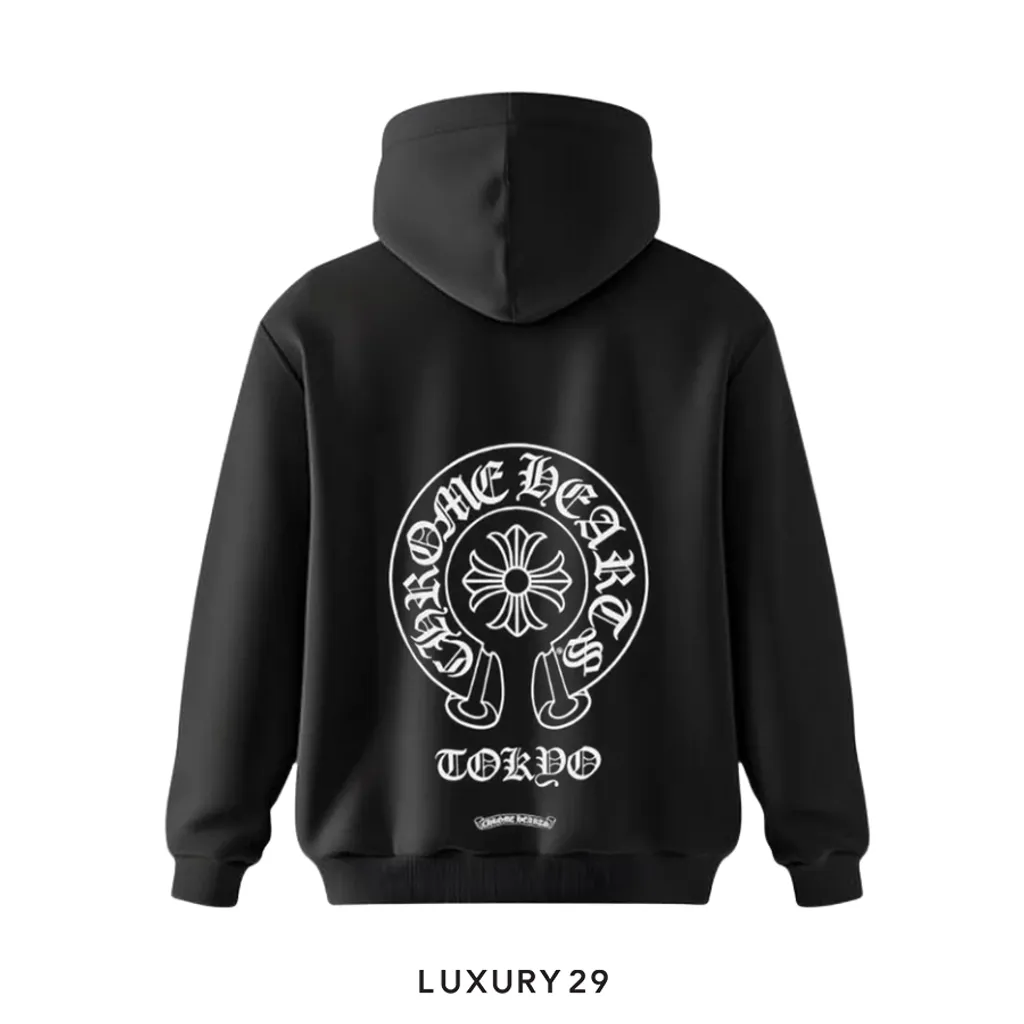 Chrome Hearts Tokyo HorseShoe Logo Hoodie Black(L, Black)