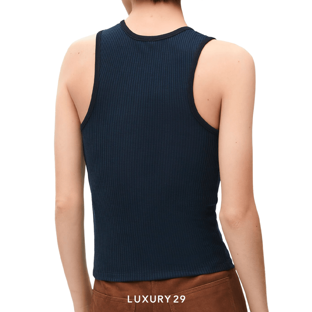 Loewe Tank top in silk Deep Marine(S, Blue)