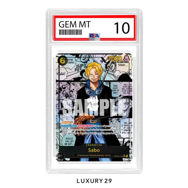 One Piece Sabo  (120)  (Super Alternate Art) Carrying On His Will SEC  (ENG) OP13-120  (PSA10)