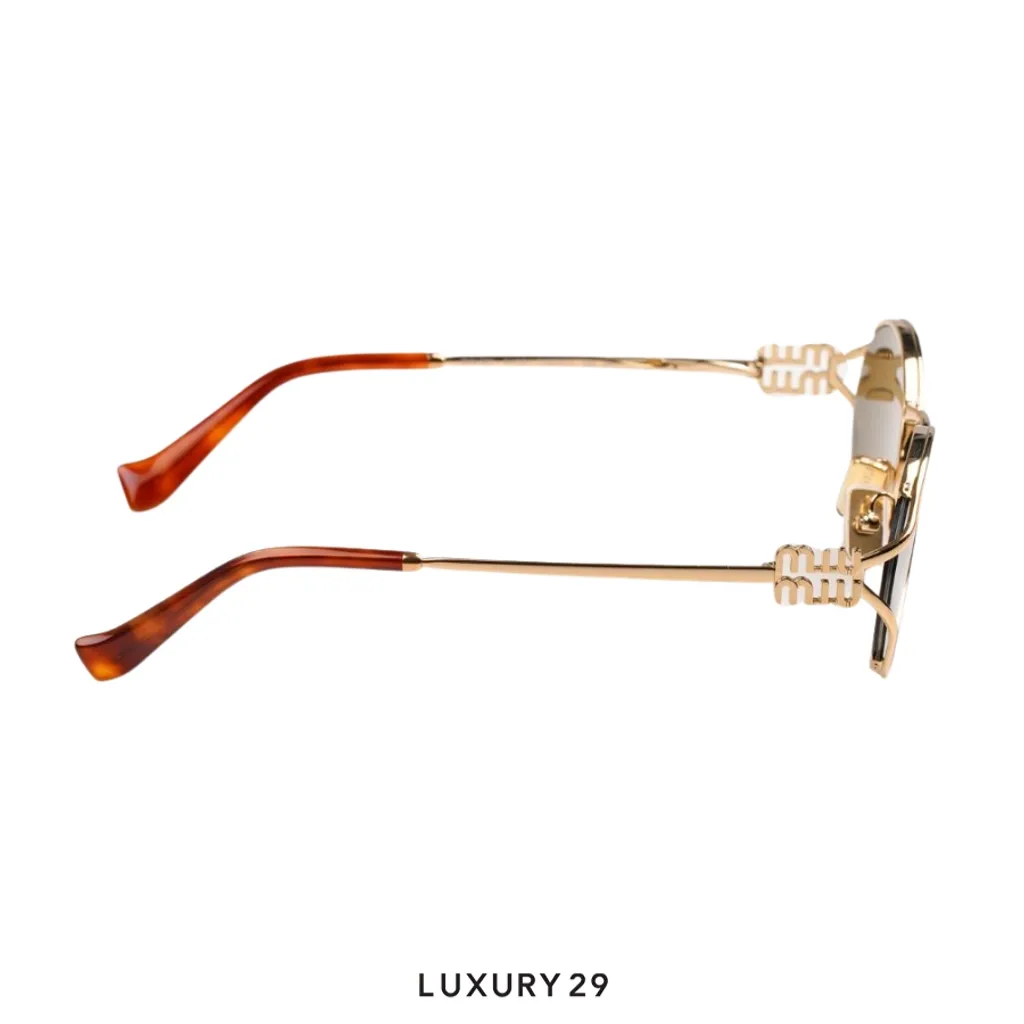 Miu Miu Logo sunglasses Loden Lenses(Free Size, Brown)
