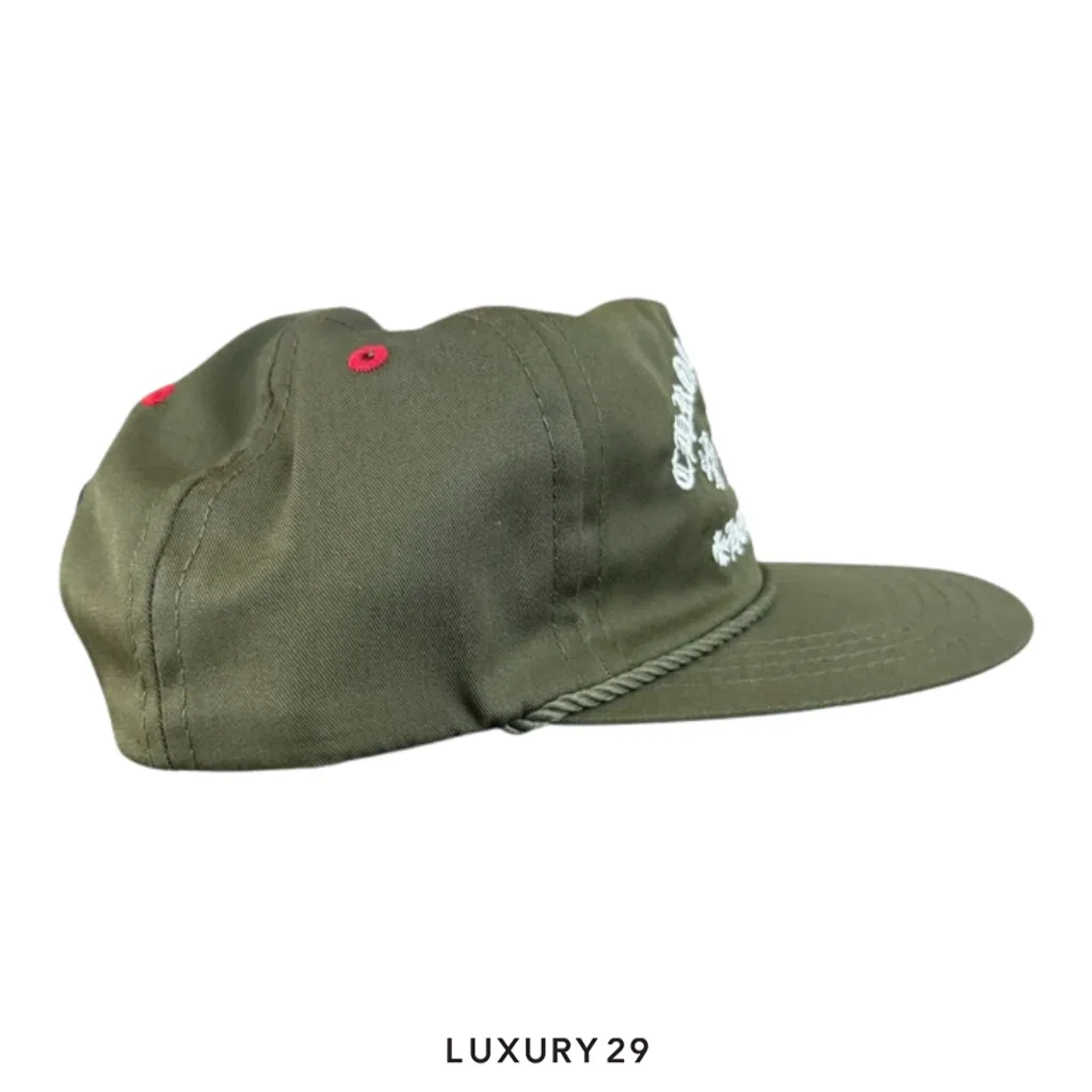 Chrome Hearts Triple Cross Embroidered Cap Khaki(Small, Green)