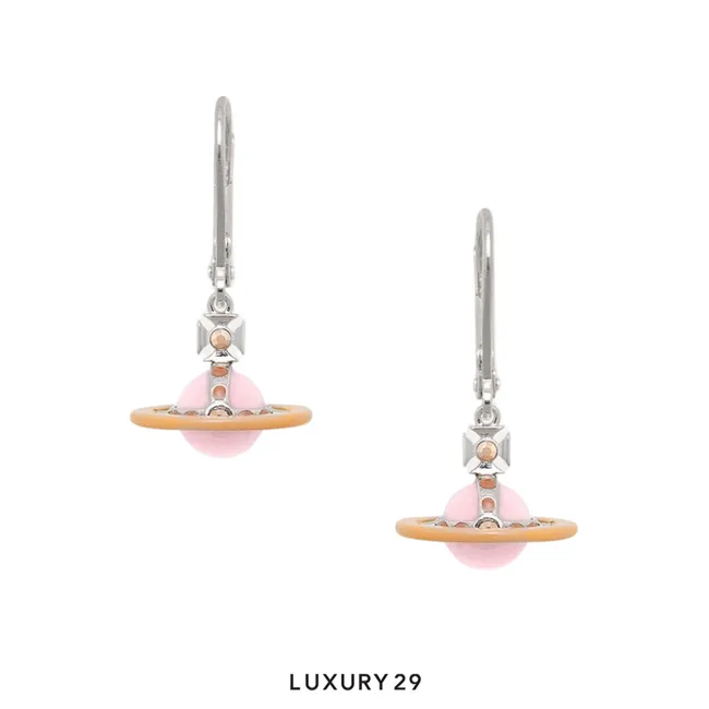 Vivienne Westwood petite original orb earings platinum mandarin milky