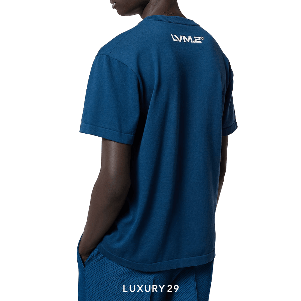 Louis Vuitton LV Short-Sleeved Cotton Crewneck(L, Blue)