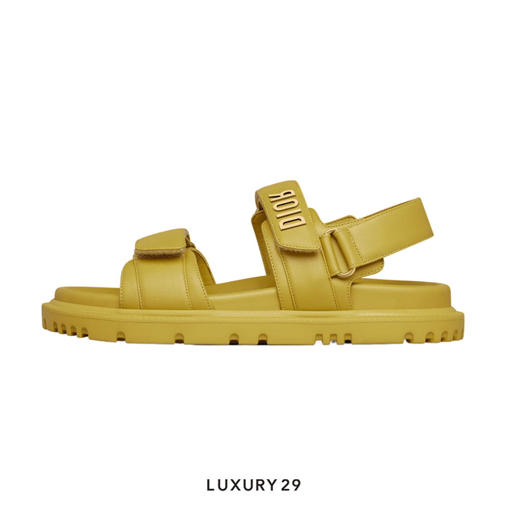 Dioract Sandal Yellow Lambskin(37, Yellow)