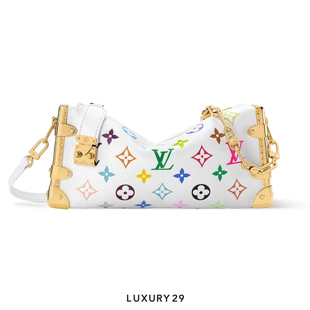 Louis Vuitton LV x TM Slim Trunk Bag Cowhide leather Multicolor/White(Small, White)