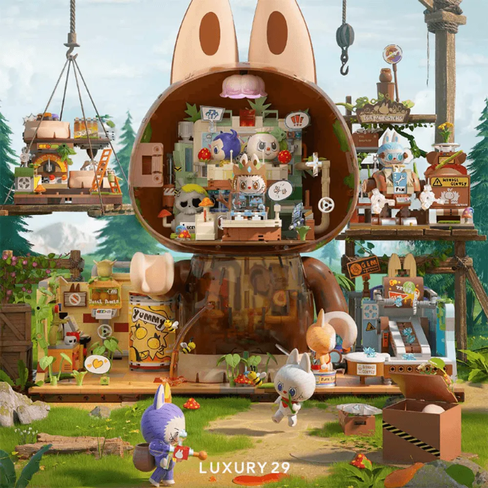 POP MART THE MONSTERS Forest Secret Base Series Blocks-Jam Graffiti(Medium, Multicolour)