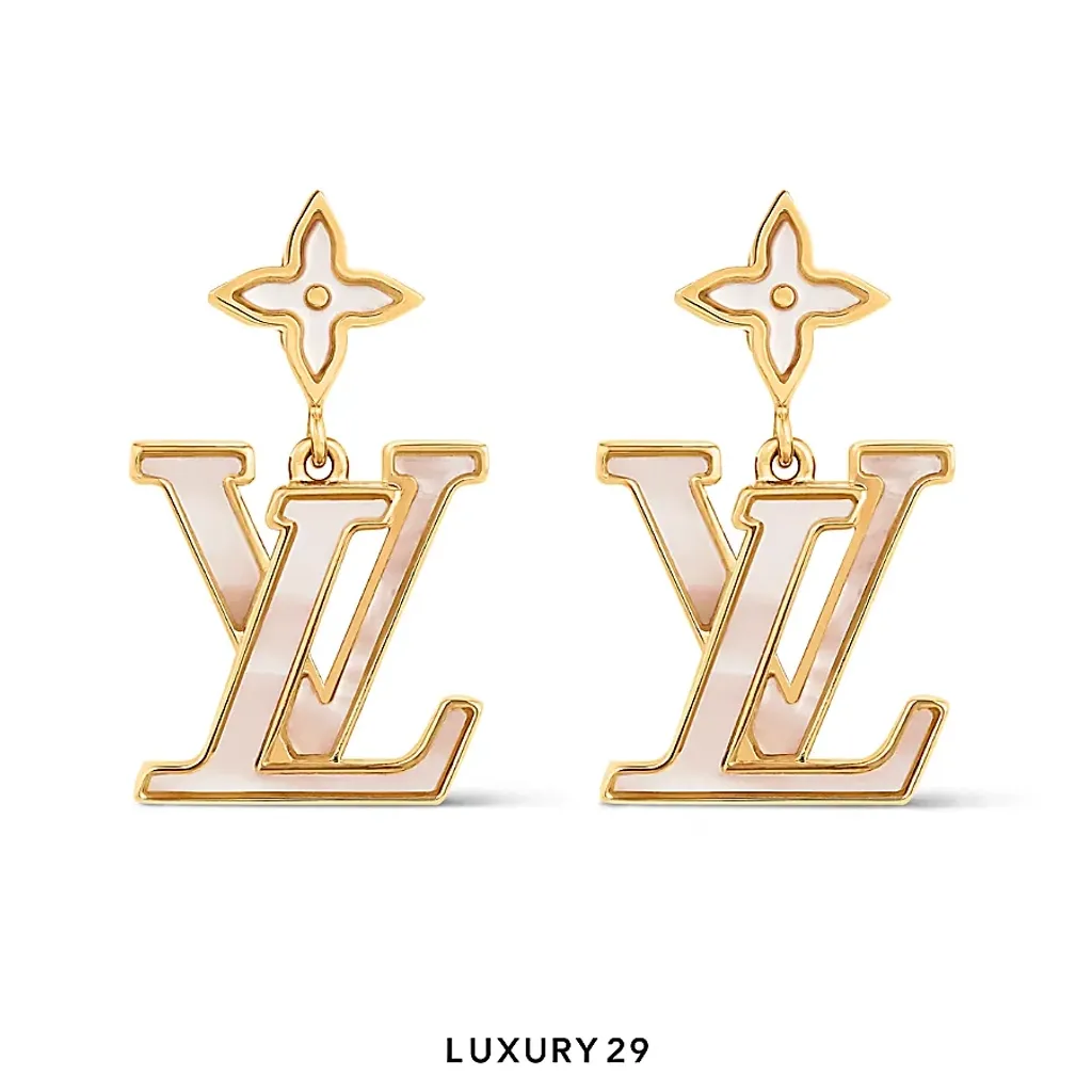Louis Vuitton LV Lady LV Pearlescent Earrings Pink gold(Free Size, Gold)