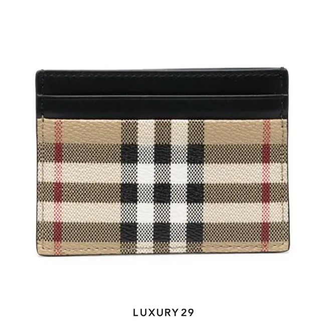 Burberry Vintage Check Leather Card holder brown