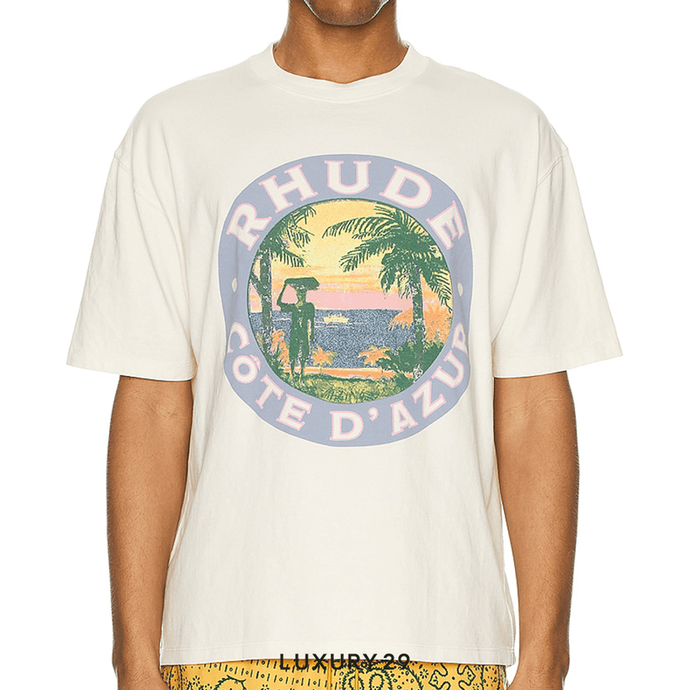 RHUDE LAGO TEE VTG WHITE(M, White)
