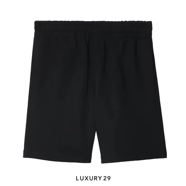 Burberry Check Label Cotton Shorts Black