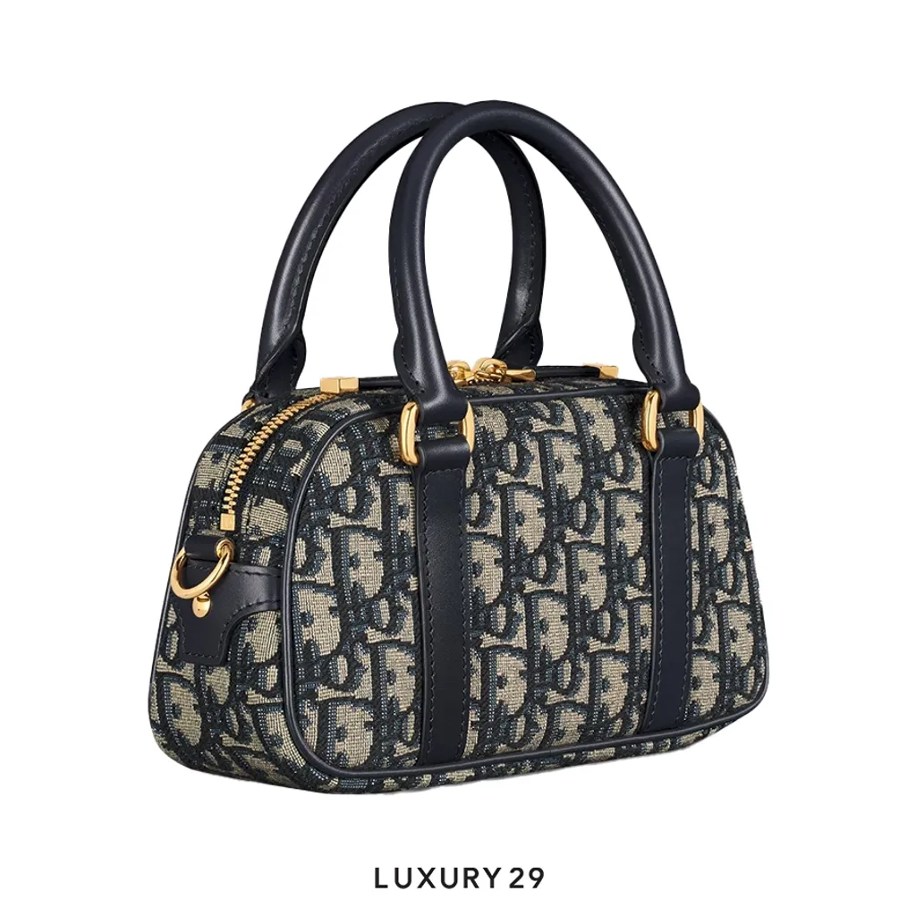 Dior D-Vibe East-West Nano Bag Blue Dior Oblique Jacquard(Mini, Blue)
