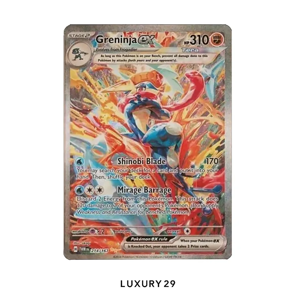 Pokemon TGC 2024 Greninja ex Spacial Illustration Rare #214 (EN)(PSA10)(Small, Multicolour)