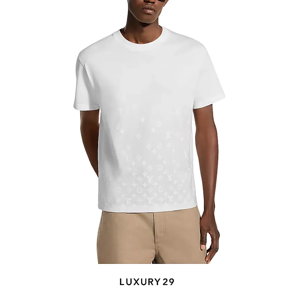 Louis Vuitton LV Flock Print Monogram Gradient T-Shirt(S, White)